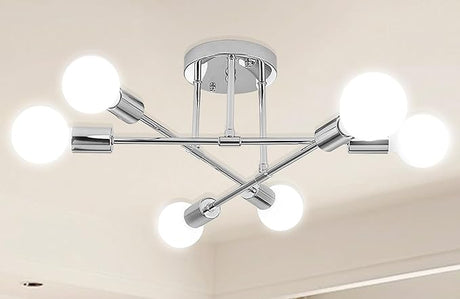 Modern Sputnik Chandelier, 6-Light Ceiling Light