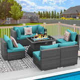 PE Wicker Patio Furniture Set Sectional High Back Large Size Sofa Sets