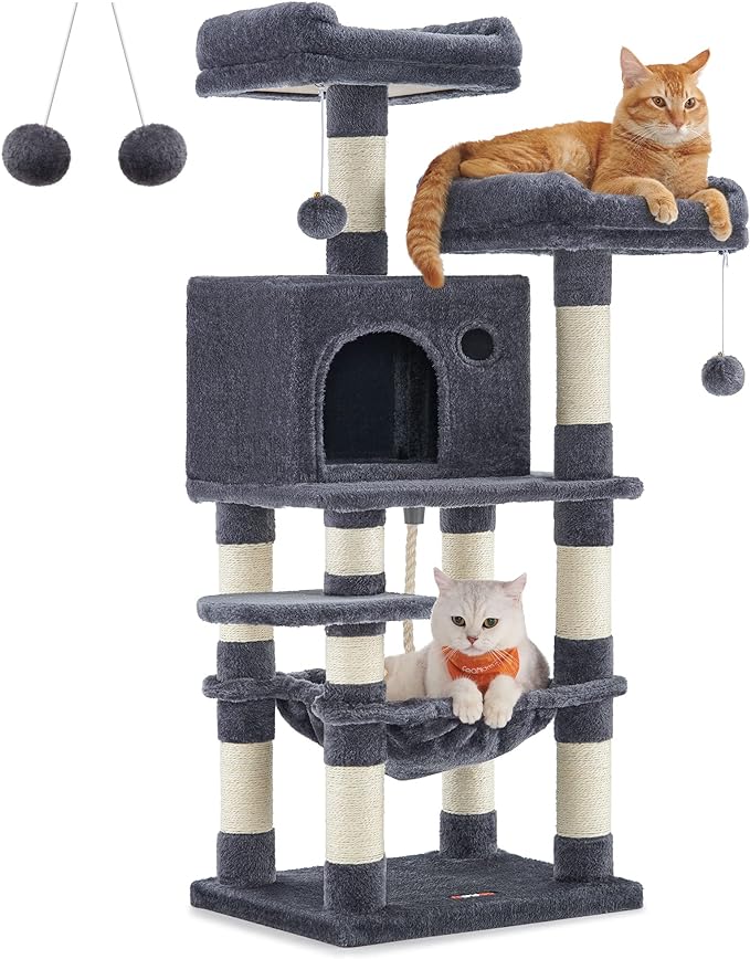 Cat Tree, 44.1-Inch Cat Tower for Indoor Cats, Multi-Level Cat Condo