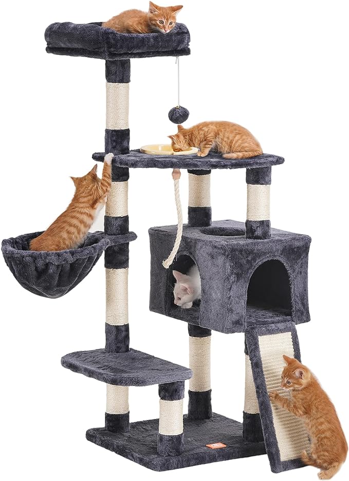 Cat Tree Cat Tower for Indoor Cats Multi-Level Cat Furniture Condo with Feeding Bowl