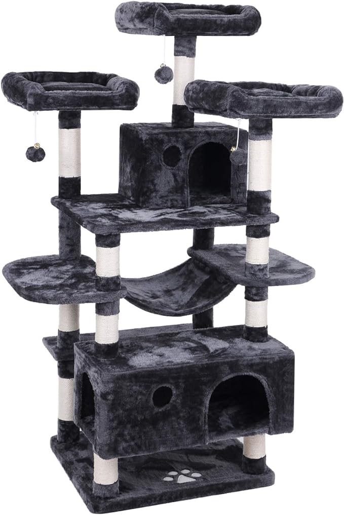 Large Cat Tree Condo with Sisal Scratching Posts Perches Houses Hammock, Cat Tower Furniture