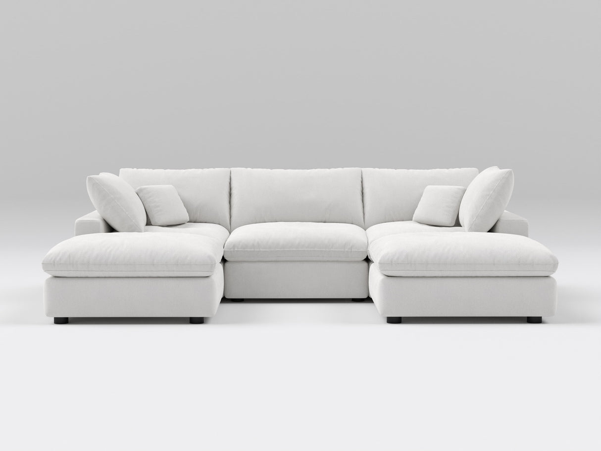 5-Piece Modular U-Shape Sectional Sofa with Ottomans