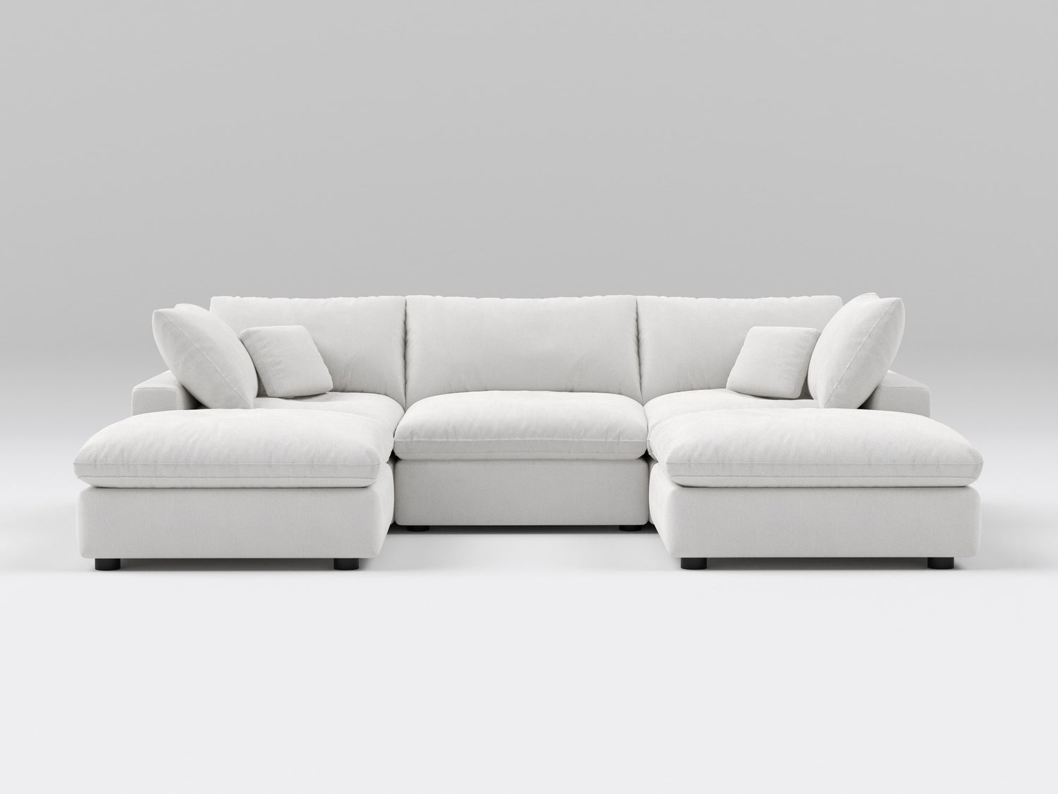 5-Piece Modular U-Shape Sectional Sofa with Ottomans