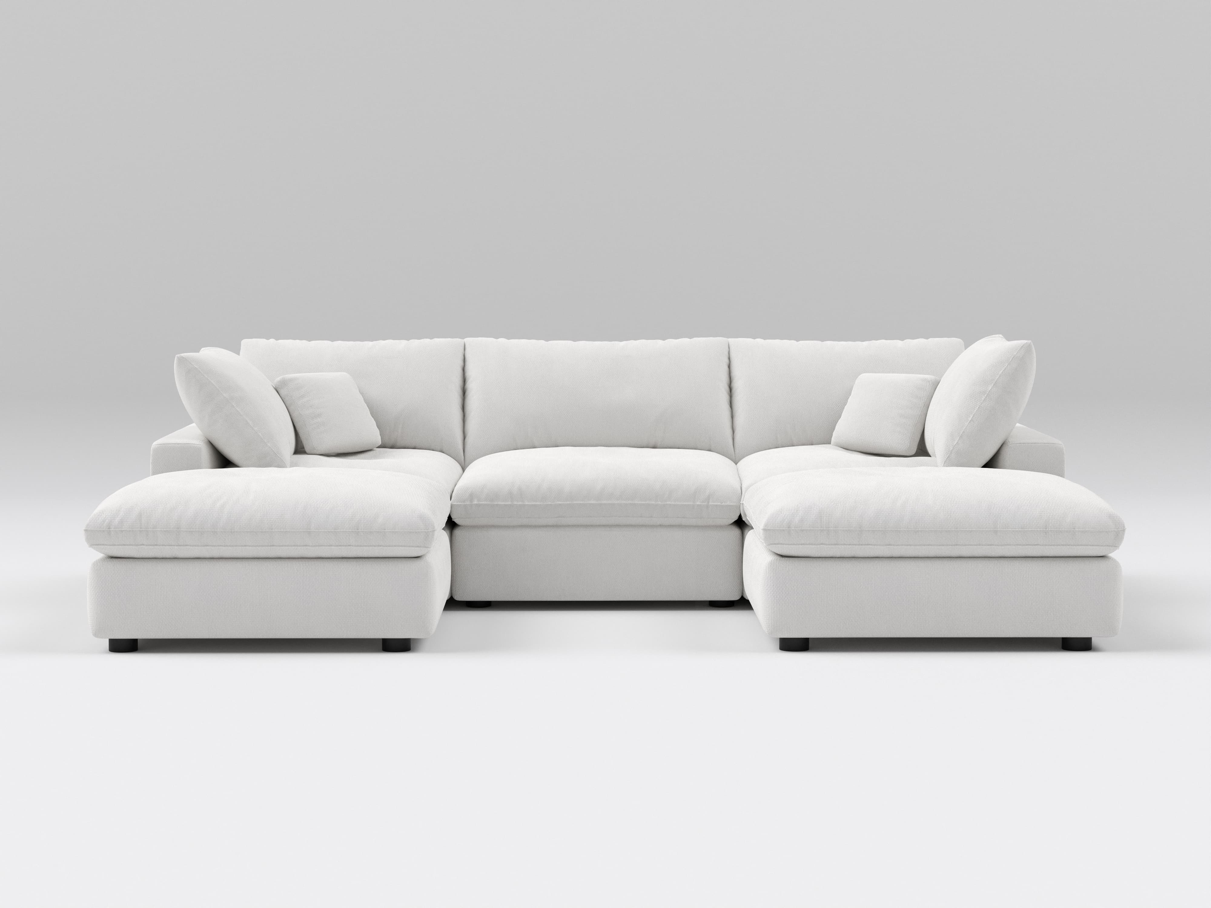 5-Piece Modular U-Shape Sectional Sofa with Ottomans