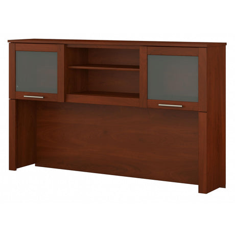 Spacious Home Office Desk Hutch with Open Storage Compartments
