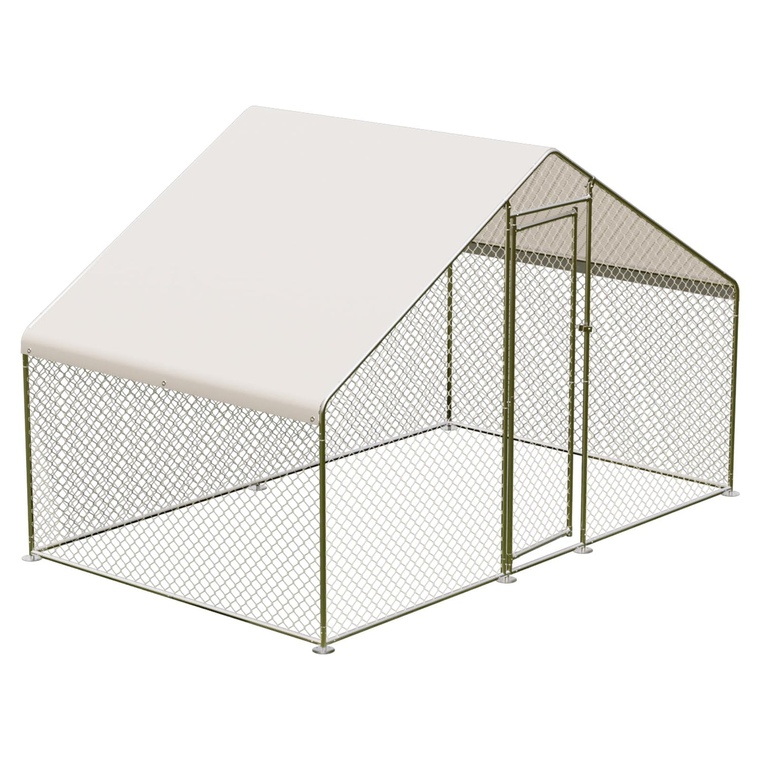 Spacious backyard poultry cage with PVC mesh and secure design