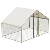 Spacious backyard poultry cage with PVC mesh and secure design