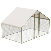 Spacious backyard poultry cage with PVC mesh and secure design