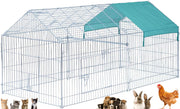 Spacious metal animal pen with secure side door access