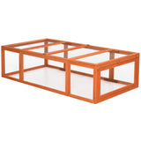 Spacious outdoor guinea pig cage with weatherproof wooden frame