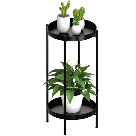 Sturdy Indoor & Outdoor Metal Plant Holder - Holds Multiple Pots