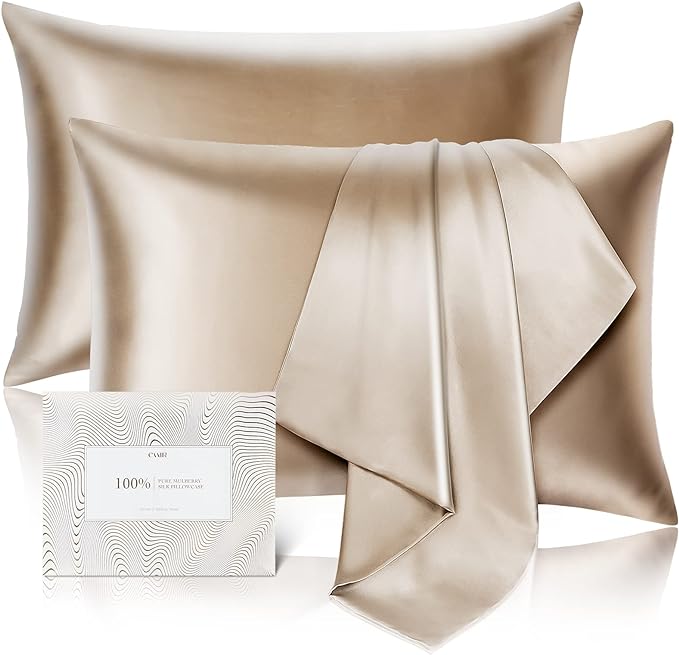 100% Pure Mulberry Silk Pillowcase for Hair and Skin - Allergen Resistant Dual Sides