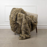 Heavyweight Super Soft Luxury Faux Fur Oversized Throw Blanket  Bleached Finn