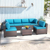 7 Piece Patio Furniture Sets Outdoor Conversation Sofa Set