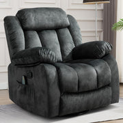 ThermaGlide Swivel Rocker Recliner Chair in Grey Front View
