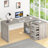 TitanEdge L-Shaped Gaming Desk – 60x55" Corner Workstation with Storage