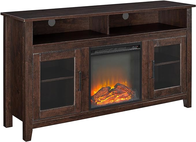 Highboy Fireplace TV Stand for TVs up to 65 Inches