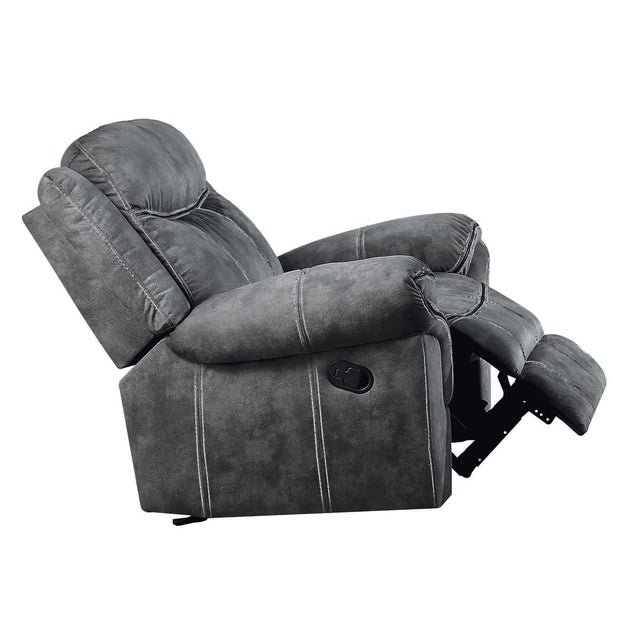 TuftEase Grey Recliner Chair with Horizontal Tufted Back