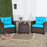 Wicker Patio Furniture Sets - 3 Pieces Rattan Sofa Set