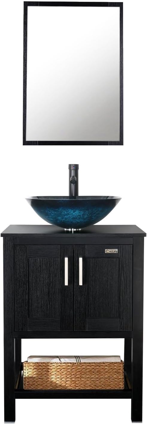 24 inch Modern Bathroom Vanity Units Cabinet and Sink Stand Pedestal