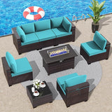 Outdoor Patio Furniture Set with Propane Fire Pit Table