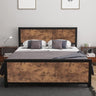 Full Size Metal Platform Bed Frame with Headboard and Footboard,  with Mattress Foundation