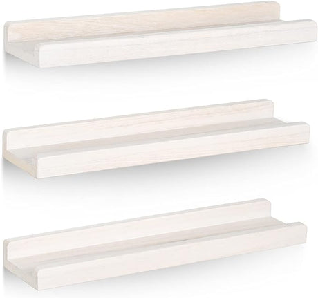 Floating Shelves, 16.9 inch Rustic Wood Wall Shelves Floating Shelf with Ledge Picture