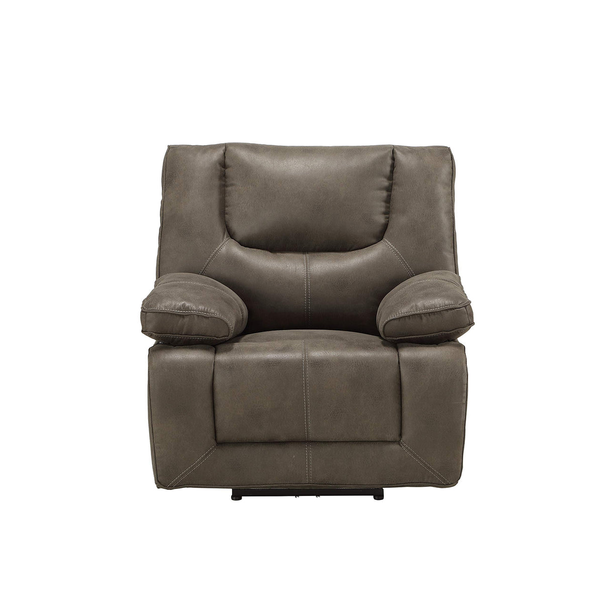 VoltLuxe Gray Leather-Aire Recliner Front View