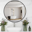Wall Mounted Round Mirror Ideal for Vanities & Entryways