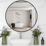 Wall Mounted Round Mirror Ideal for Vanities & Entryways