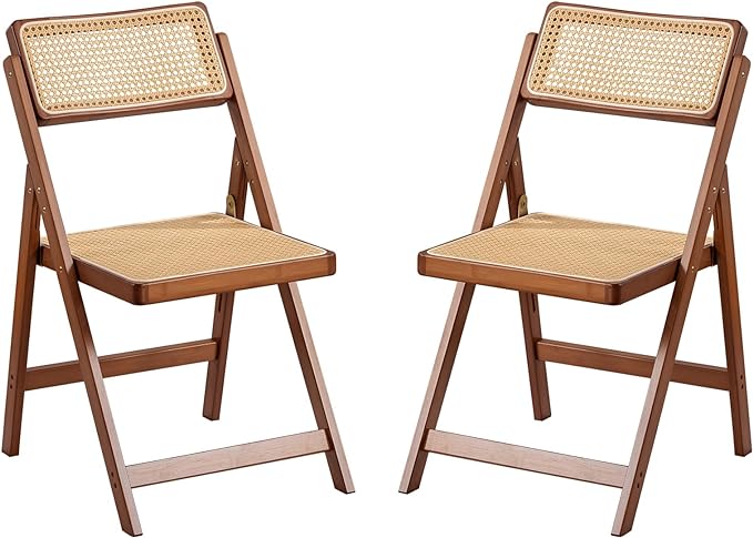 Rattan Accent Chairs, Modern Mid Century Dining Chairs Set of 2