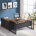 55 inches Executive Desk and 43" lateral File Cabinet, L-Shaped Computer Desk