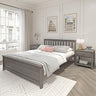 Solid Wood Queen Bed Frame, Platform Bed with Headboard