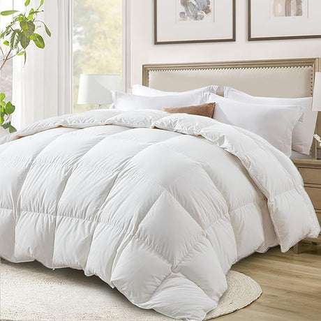 Ultra-Soft Lightweight Down Feather Comforter King Size,Breathable Thin Blanket Duvet