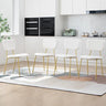 White Dining Room Chairs Set of 4 - Modern Boucle Fabric Kitchen Chairs