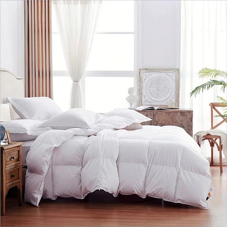 Luxurious Feather Down Comforter King Size, Fluffy Hotel Collection Duvet Insert