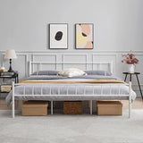 13 inch King Size Metal Bed Frame with Headboard and Footboard Platform