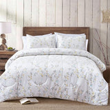 3-Piece Floral Queen Comforter Set, Microfiber Bedding Down Alternative Comforter