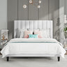 Full Bed Frame/Velvet Upholstered Platform Bed Frame with Headboard/Strong Wood Slats Support