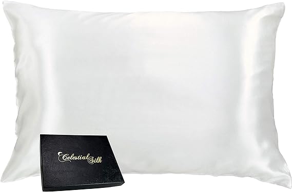 100% Pure Mulberry Silk Pillowcase Premium 25 Momme for Hair and Skin, Hypoallergenic