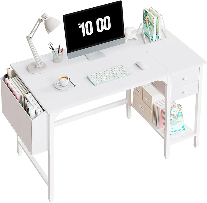 Small Desk with Drawers - 40 Inch Work Computer Desk for Small Space Home Office