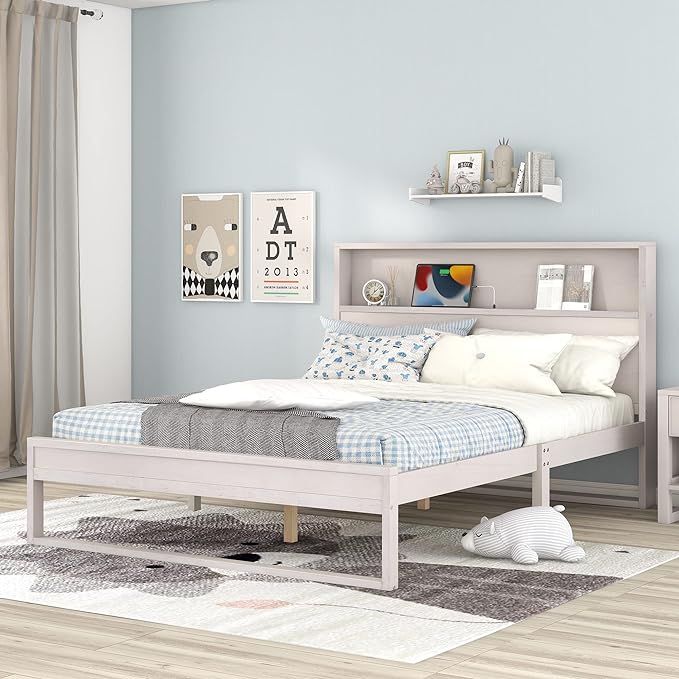 Queen Platform Bed with Headboard