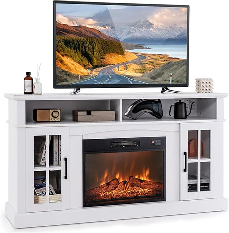 Fireplace TV Stand for TVs Up to 65 Inch, Electric Fireplace TV Console w/Remote Contro