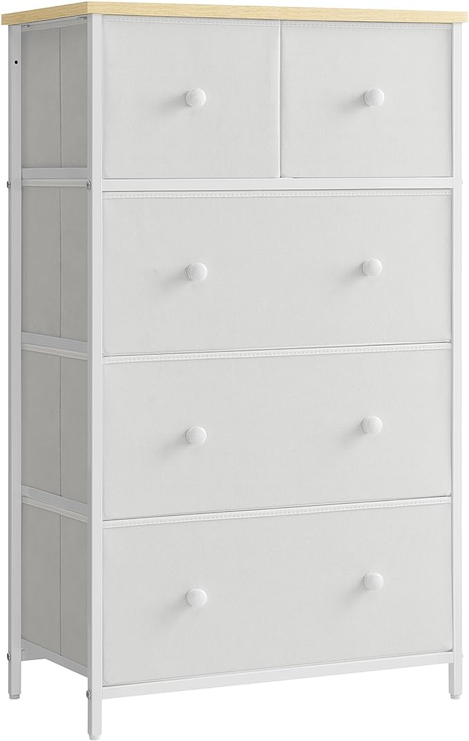 Storage Tower with 5 Fabric Drawers