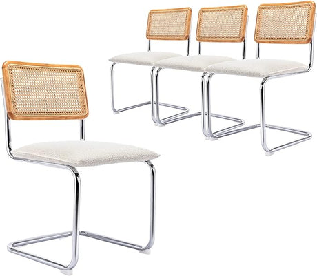 Rattan Dining Chairs with Cane Backrest