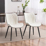 Dining Chairs Set of 2, Upholstered Faux Leather Kitchen & Dining Room Chairs