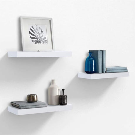 Floating Shelves, Stylish Rustic Wooden Wall Shelves with Invisible Brackets, Versatile