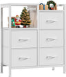 Dresser for Bedroom with 5 Fabric Drawers, Small Chest Organizer Unit