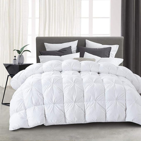 Feather and Down Comforter King Size, 106x90 Pinch Pleat Duvet Insert