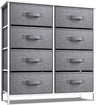 Dresser with 8 Faux Wood Drawers  Chest Organizer Unit with Steel Frame Wood